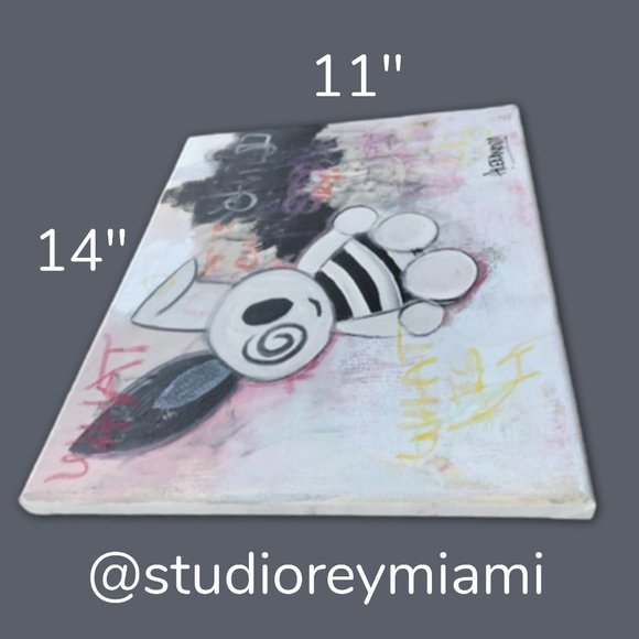 Rebel Bunny Acrylic Painting - Colorful, Expressionist Painting - Picture 5 of 5